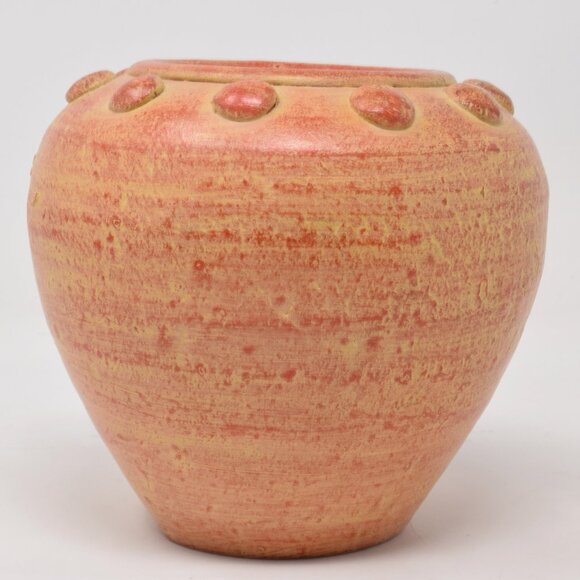 Pottery Ginger Jar Planter Pot Orange Vase Decor Stoneware Rustic Cottagecore - Picture 2 of 10